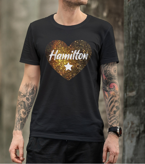 Hamilton Heart Star Gold Sparkle T-Shirt