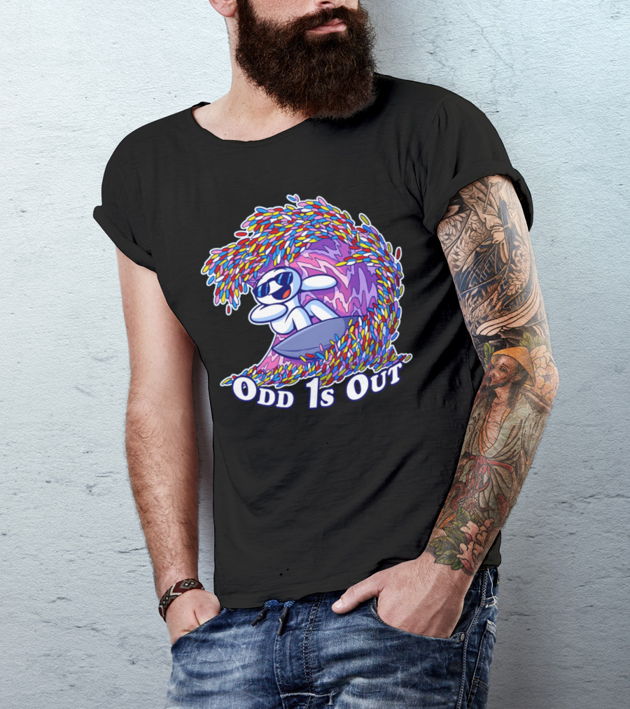 Odd 1s Out Surfing Wave Of Colorful Candy T-Shirt