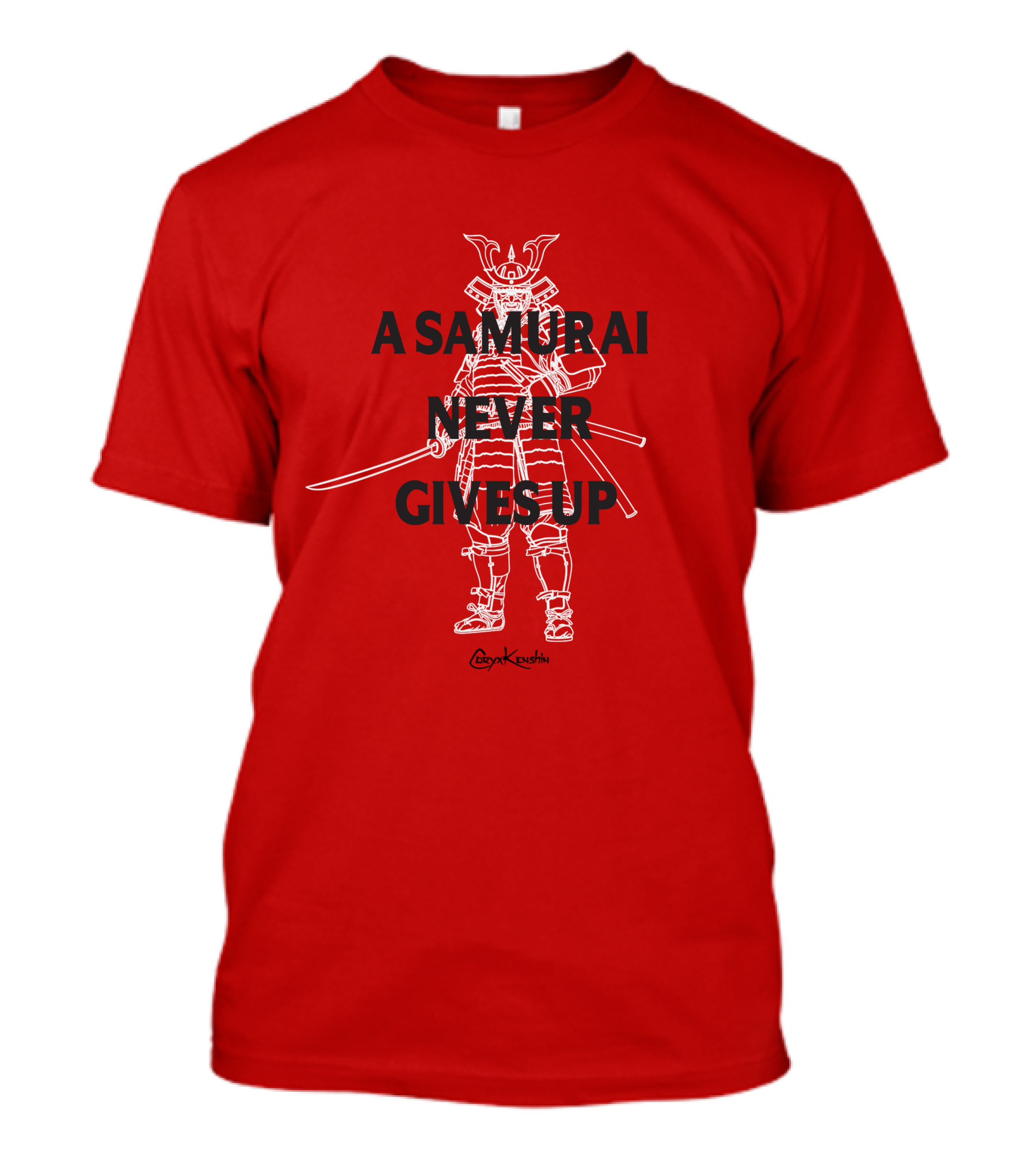 Coryxkenshin A Samurai Never Gives Up Red T-Shirt
