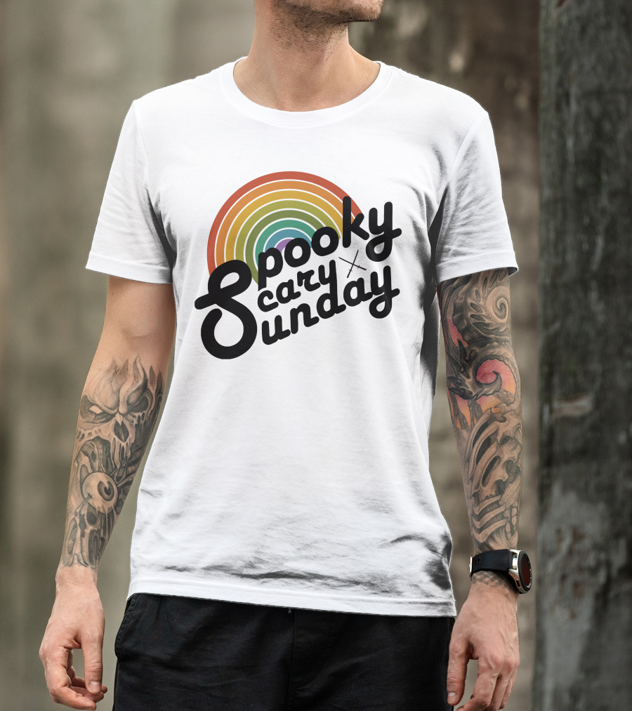 CoryxKenshin Spooky Scary Sunday Retro Rainbow T-Shirt