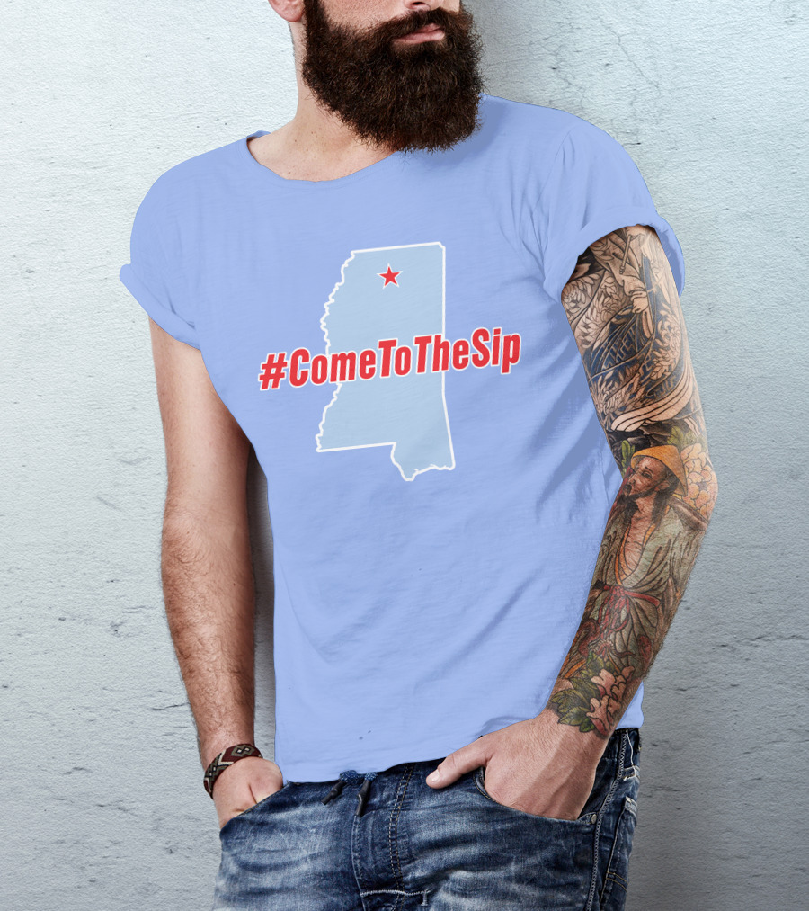 Ole Miss Come To The Sip Hashtag Mississippi Map Star T-Shirt