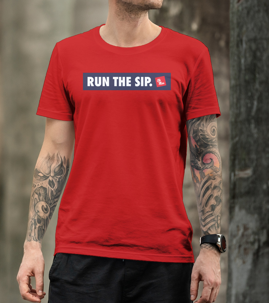 Ole Miss Run The Sip Bold Red T-Shirt