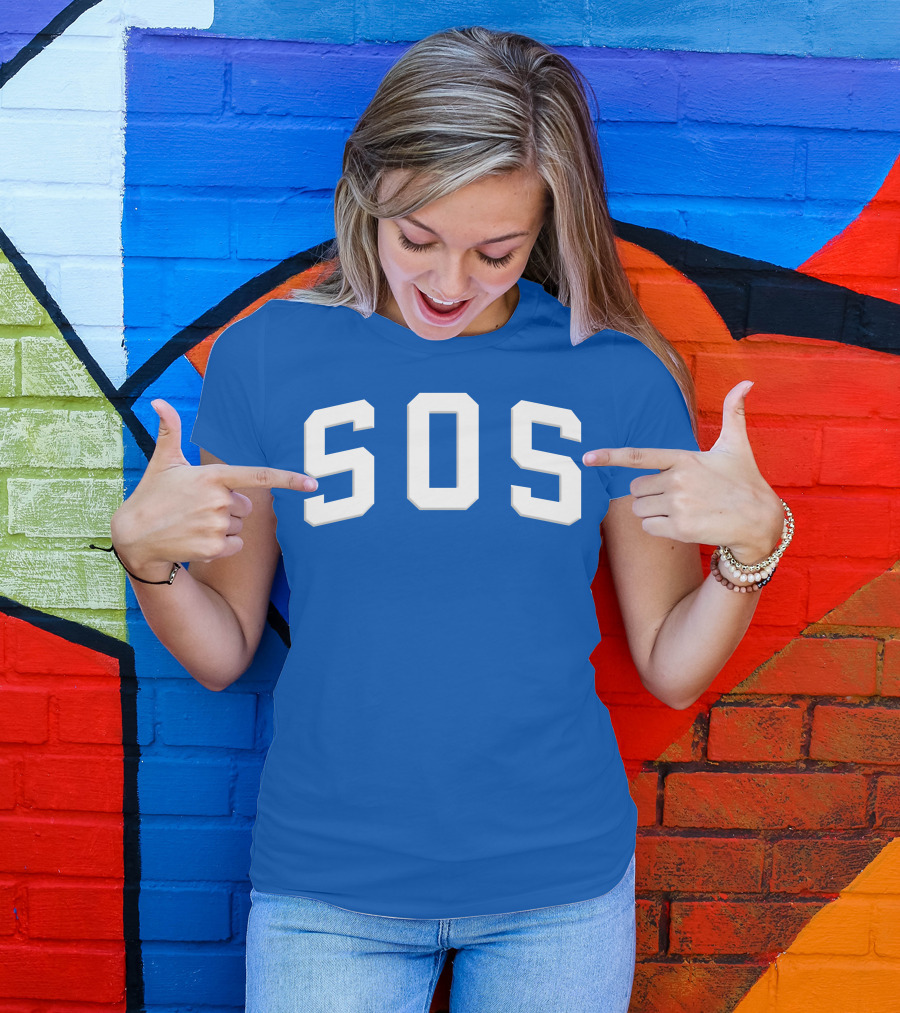 SZA SOS Bold Blue Athletic T-Shirt