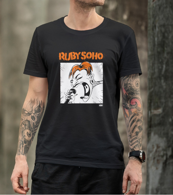 Ruby Soho AEW All Elite Wrestling Merch Scream Tattoo Mic Iconic T-Shirt