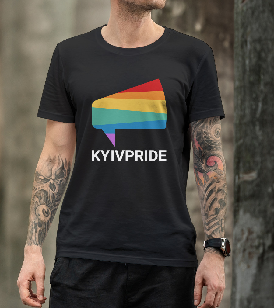 Kyiv Pride Rainbow Megaphone Shirleene Robinson T-Shirt