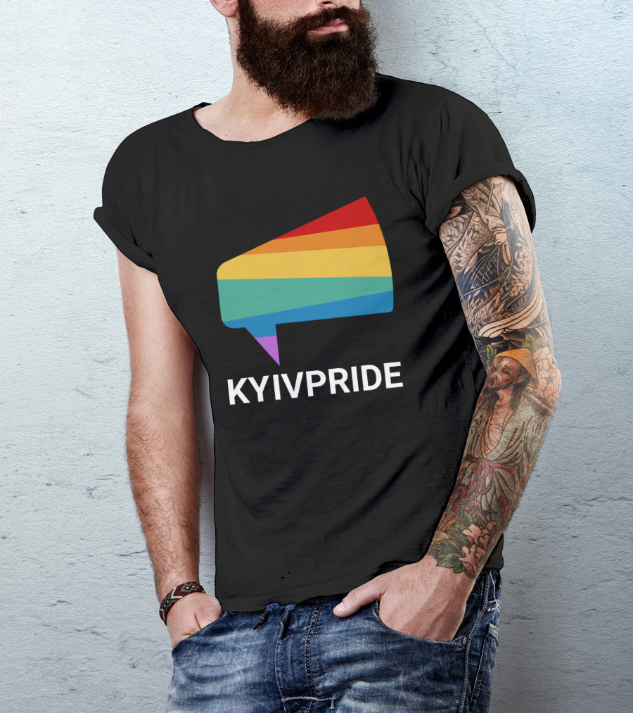 Kyiv Pride Rainbow Megaphone Shirleene Robinson T-Shirt