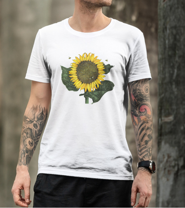 Sunflower Bees Natural Liberty Merch Ukrainian Russian War T-Shirt