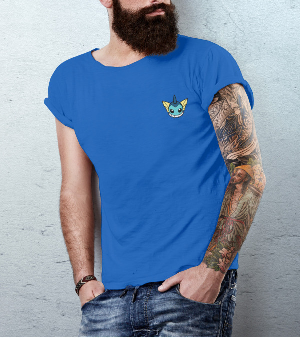 Mark Zimmerman Pokémon Vaporeon Face Blue Minimalist T-Shirt