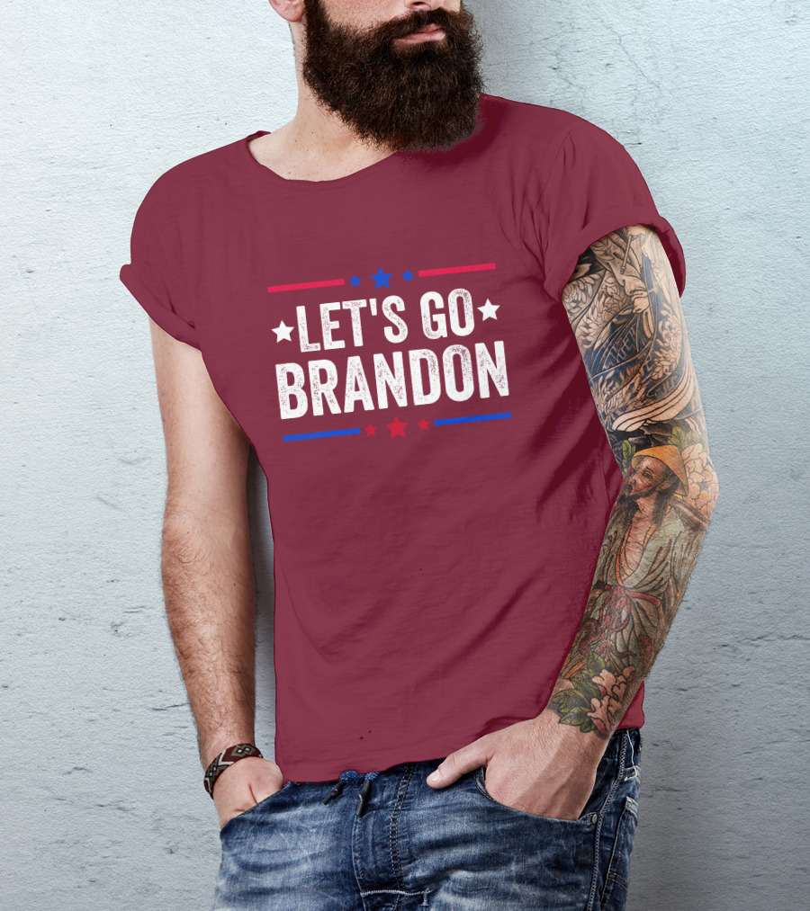 Manny Machado Let's Go Brandon Stars Stripes Red Blue White T-Shirt