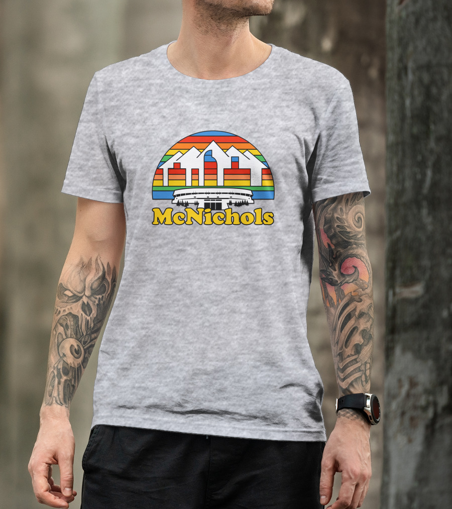 McNichols Sports Arena Retro Mountain Rainbow T-Shirt