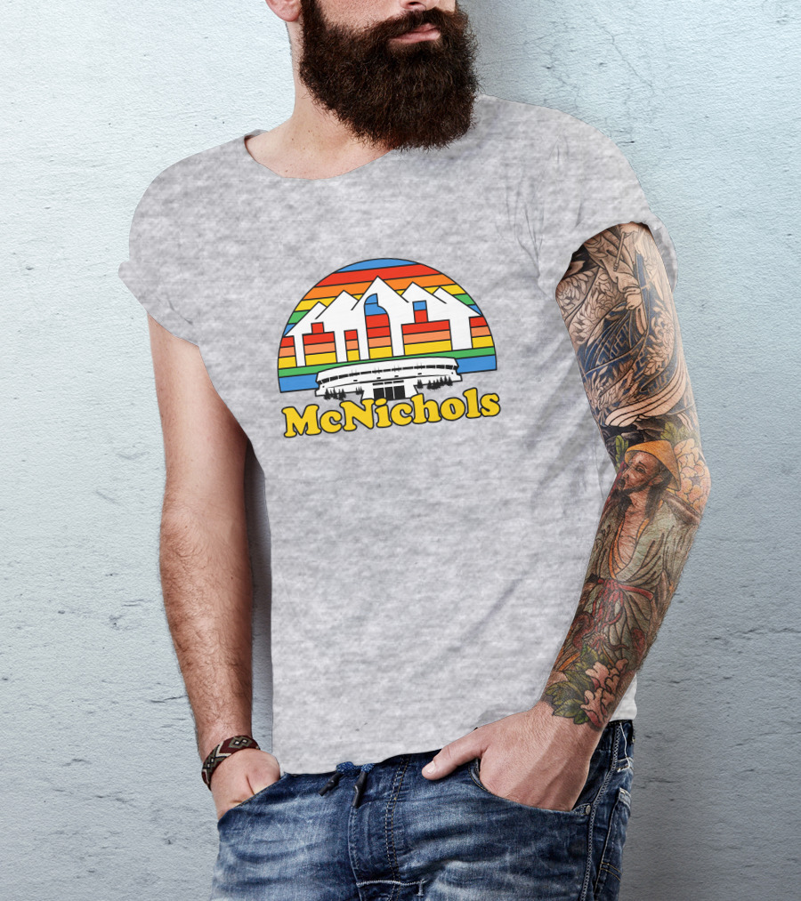 McNichols Sports Arena Retro Mountain Rainbow T-Shirt