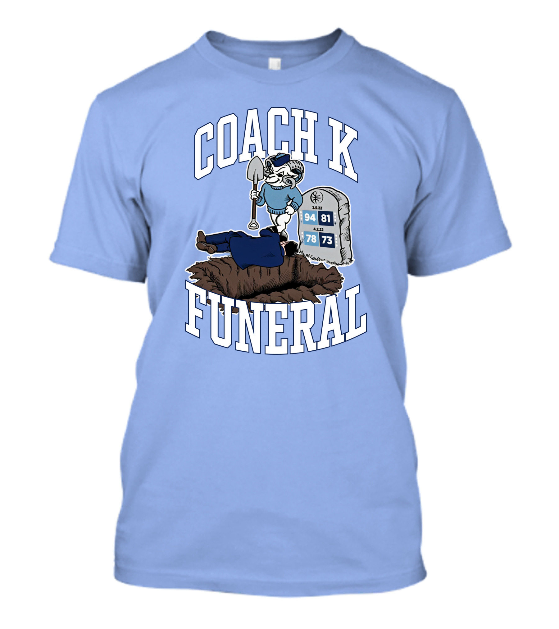 Big Cat Coach K Funeral Tombstone Rivalry Gravesite T-Shirt