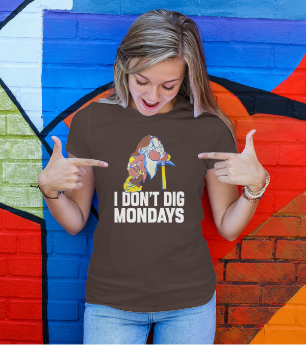 I Don’t Dig Mondays Grumpy Dwarf With Pickaxe T-Shirt
