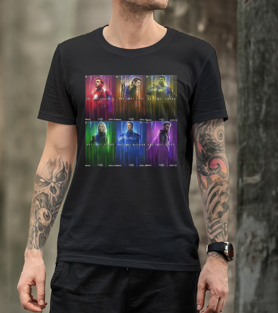 Avenger One Last Sacrifice Shot Smash Stand Mission Fight Marvel Studios April 26 T-Shirt