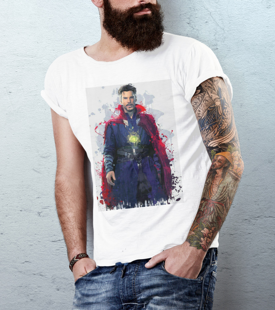 Doctor Strange Spellbinding Red Cloak And Magic Artistry T-Shirt