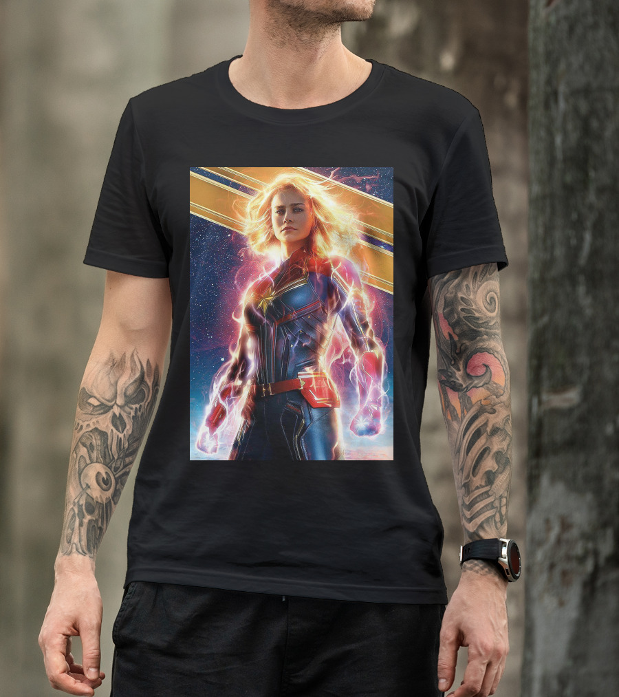 Captain Marvel Shining Heroic Power Cosmic Energy T-Shirt
