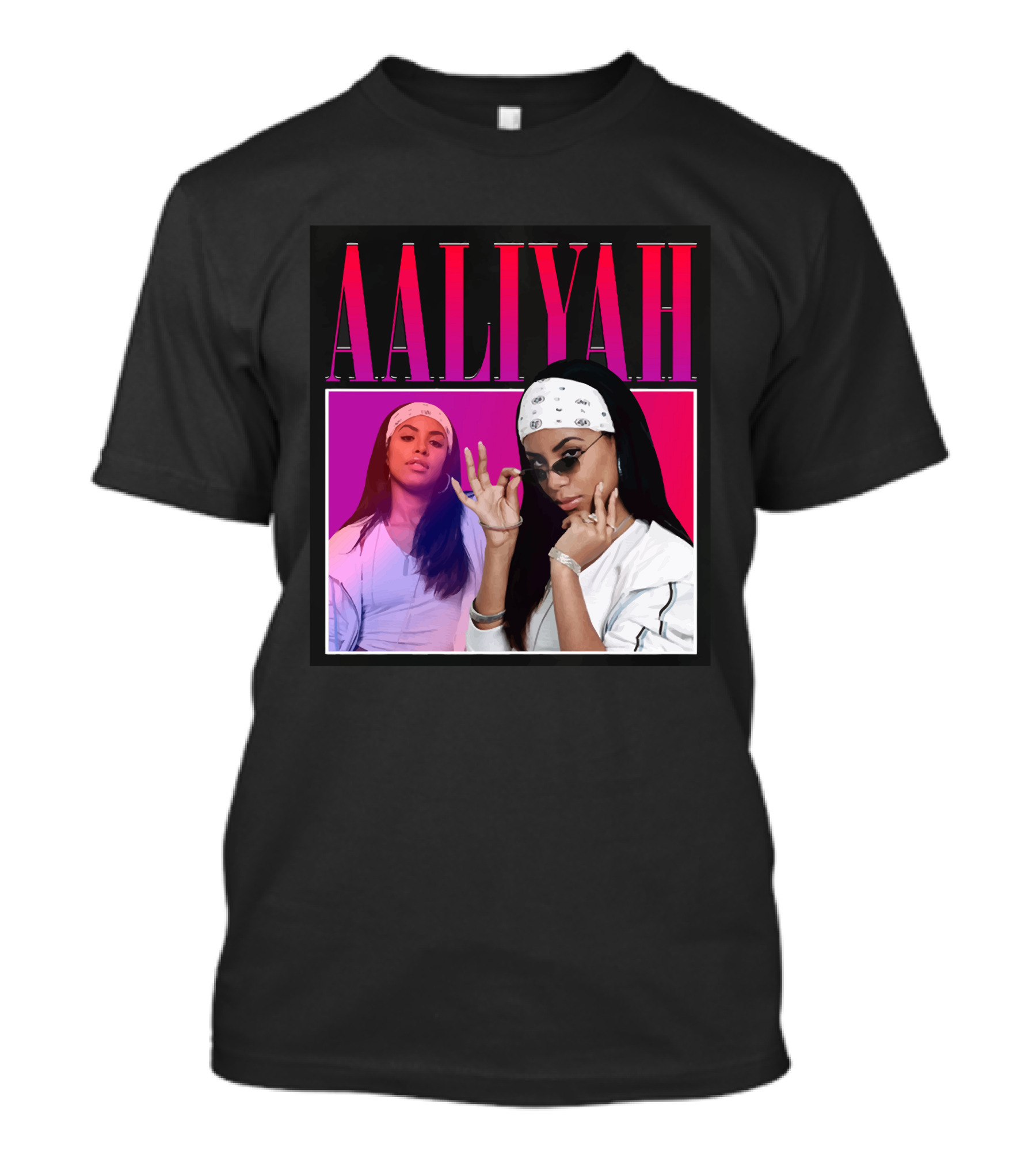 Aaliyah Pink And Red Gradient Bandana T-Shirt
