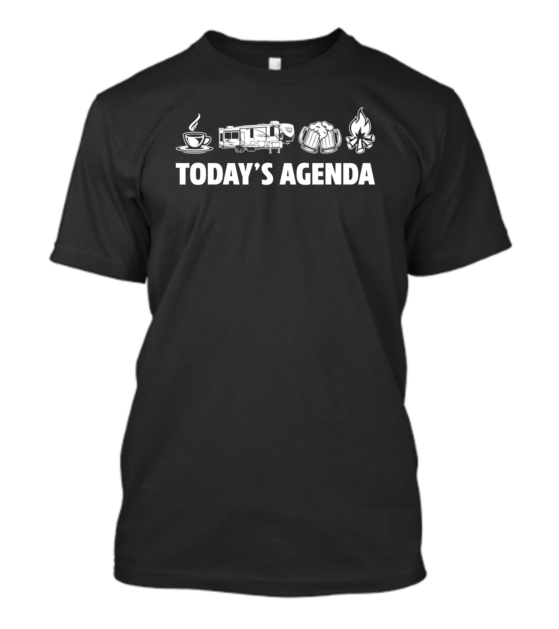 Today's Agenda Coffee RV Beers Campfire Wildwood Heritage Glen Ltz 369BL T-Shirt