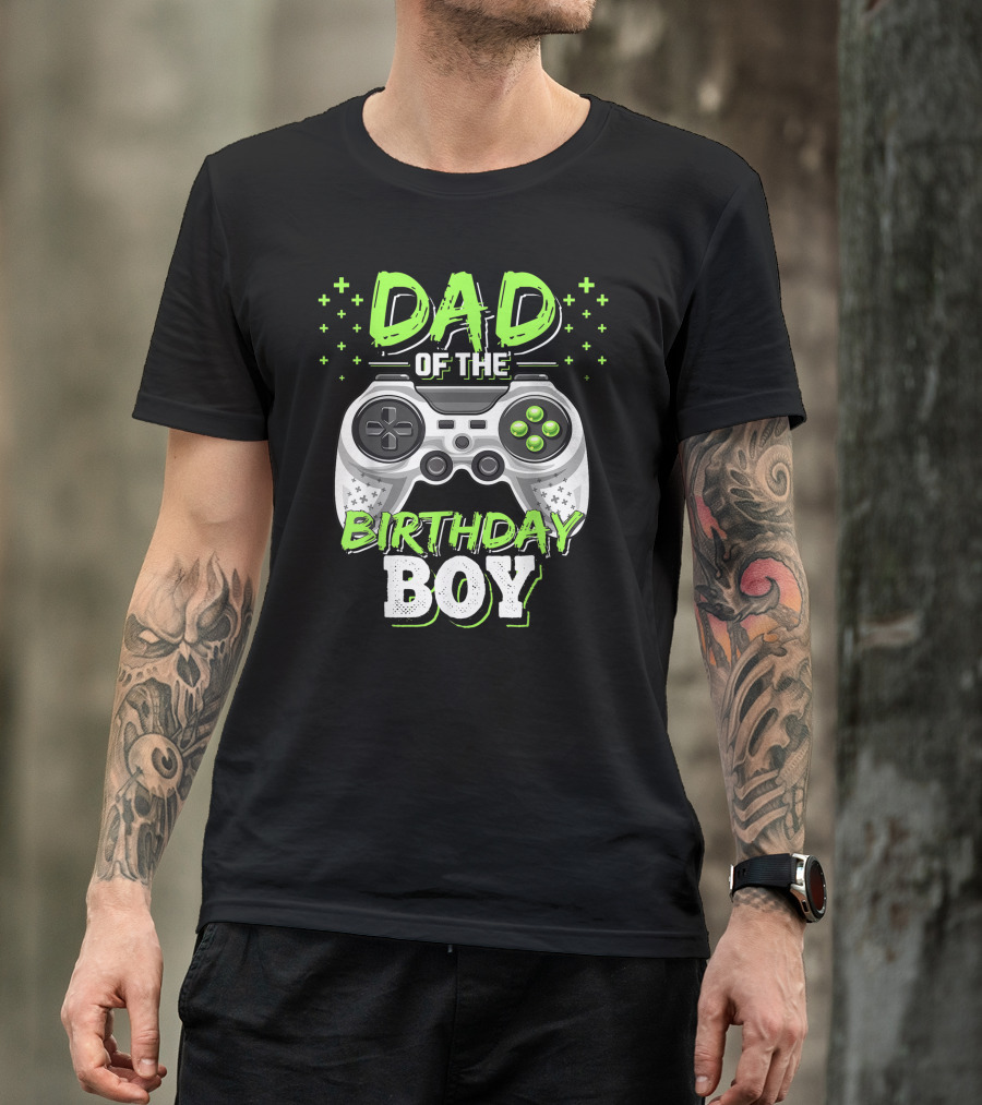 Dad Of The Birthday Boy Video Gamer Party Matching Mens T-Shirt