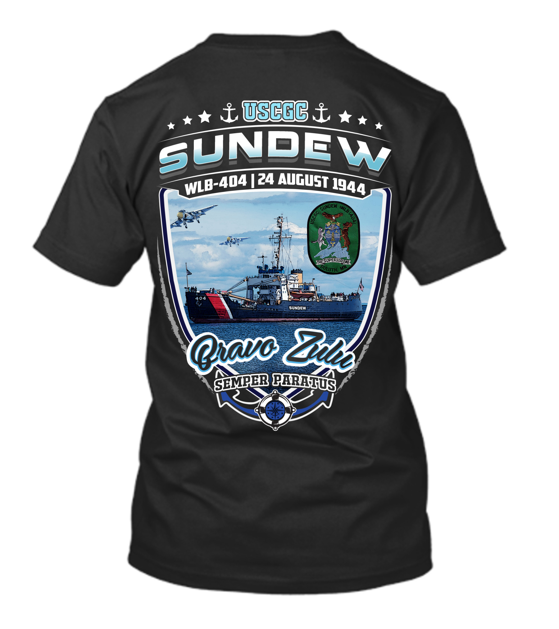 Uscgc Sundew Wlb-404 24 August 1944 Bravo Zulu Semper Paratus T-Shirt