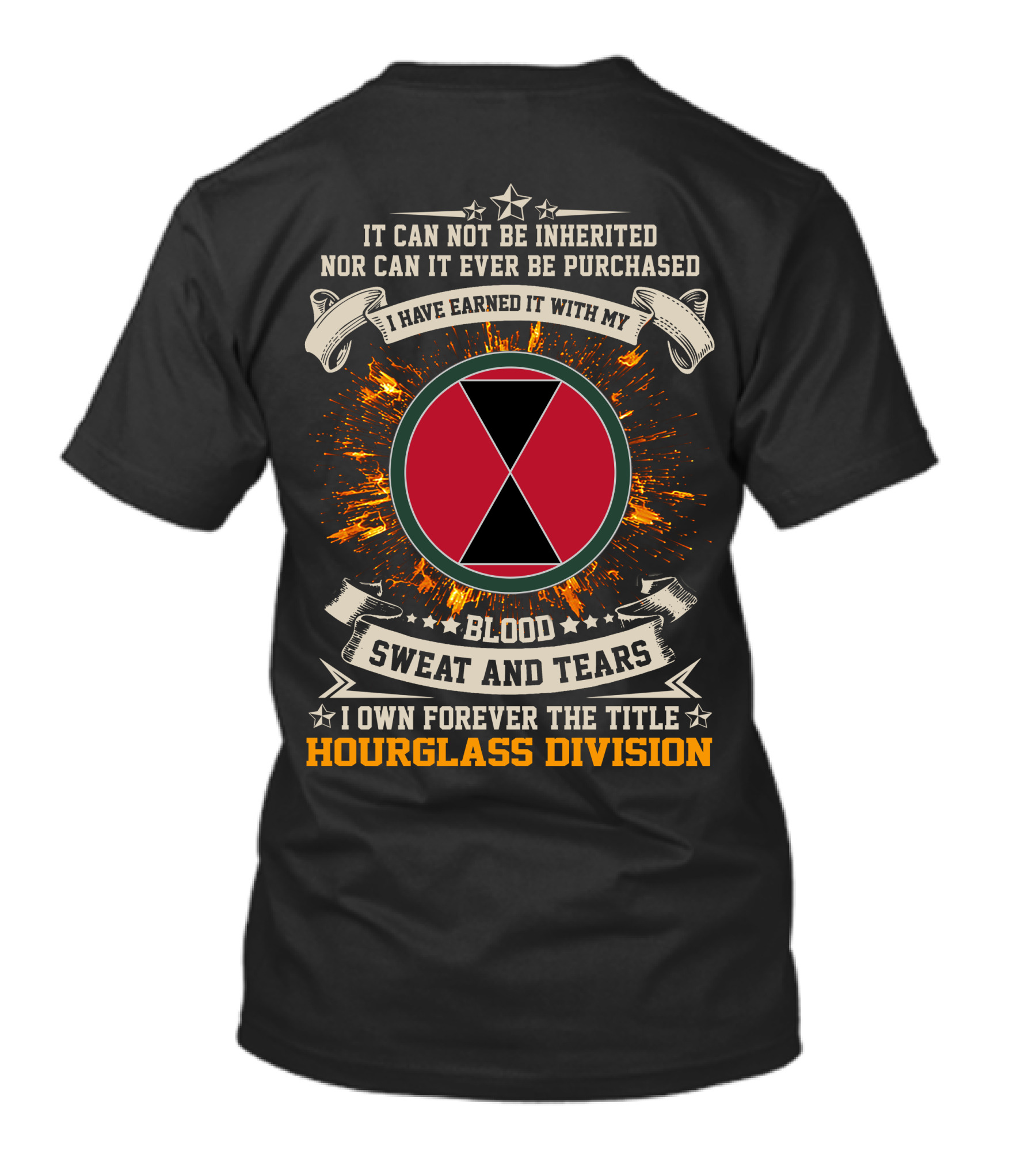 7th Infantry Division Hourglass Blood Sweat And Tears T-Shirt