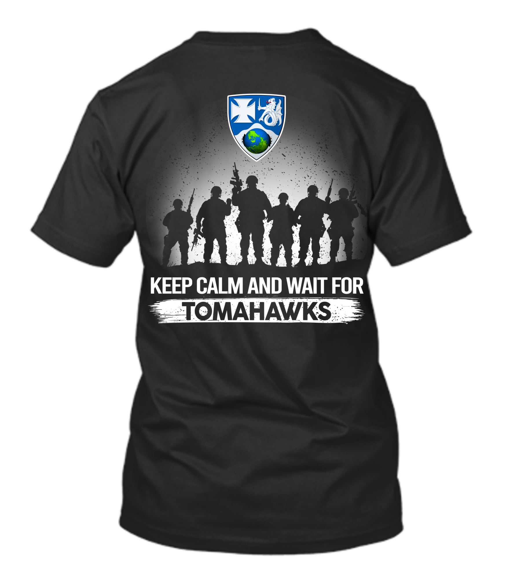 Keep Calm And Wait For Tomahawks 23Rd Infantry Regiment Silhouette Shield Heroes T-Shirt