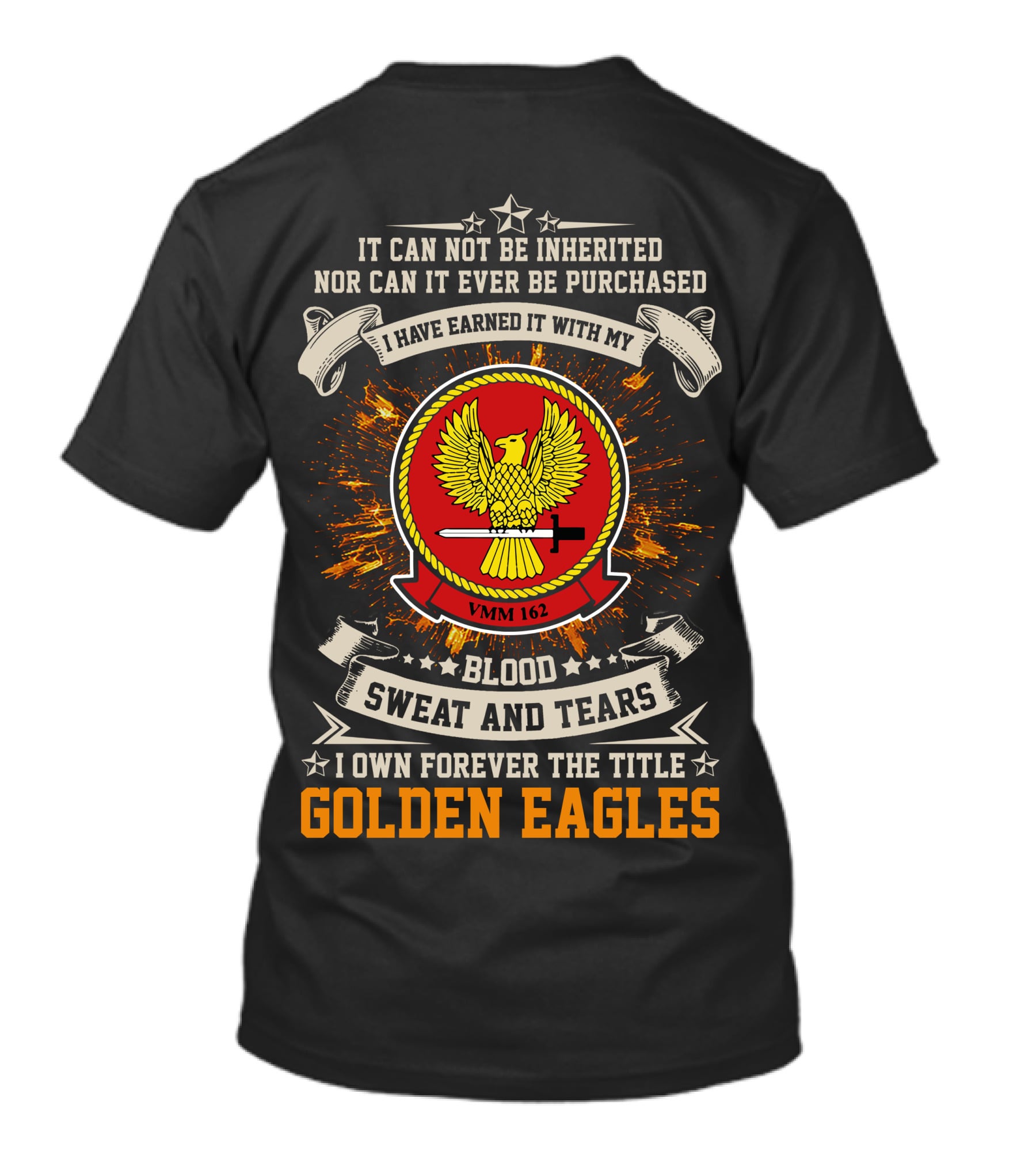 VMM 162 Golden Eagles Blood Sweat And Tears Motto T-Shirt