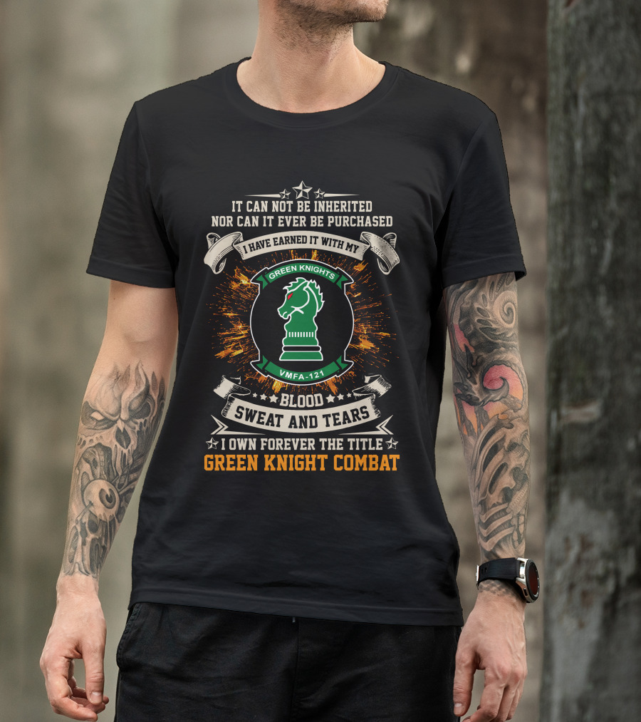 VMFA 121 Blood Sweat And Tears Green Knight Combat T-Shirt