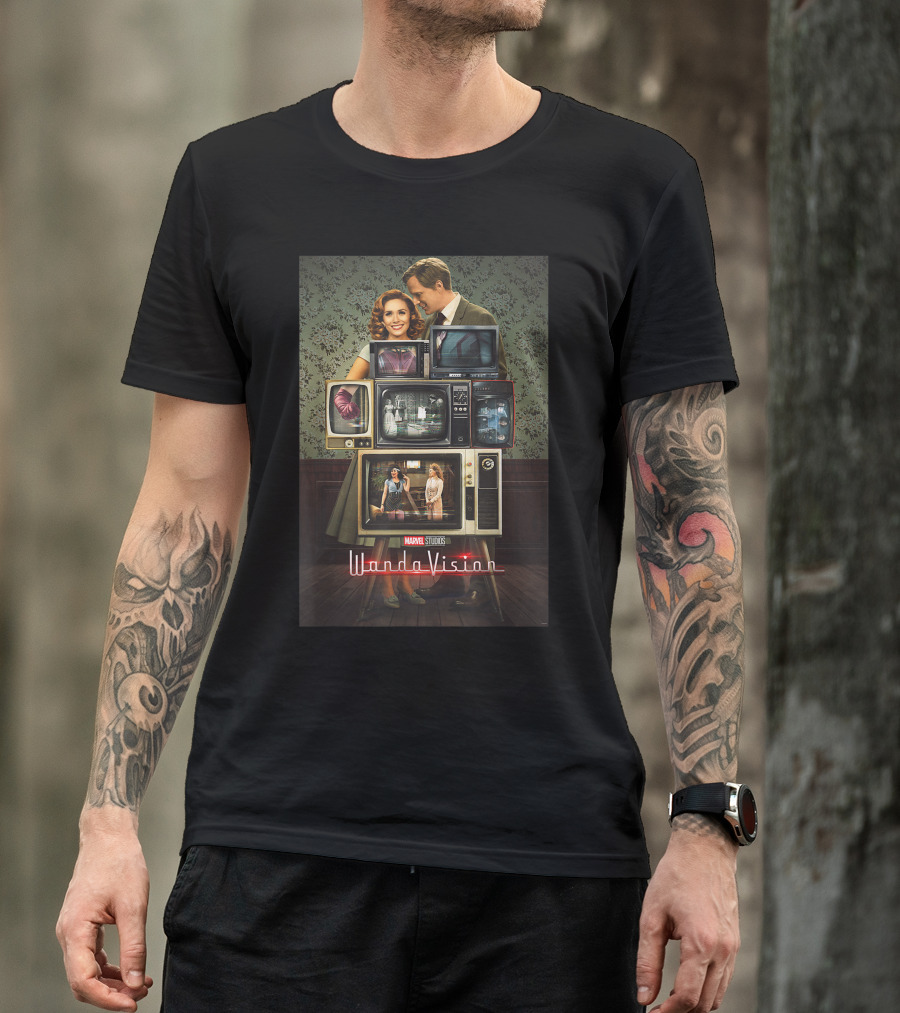 Marvel Studios WandaVision WandaVision Through The Years Retro TV Collage T-Shirt