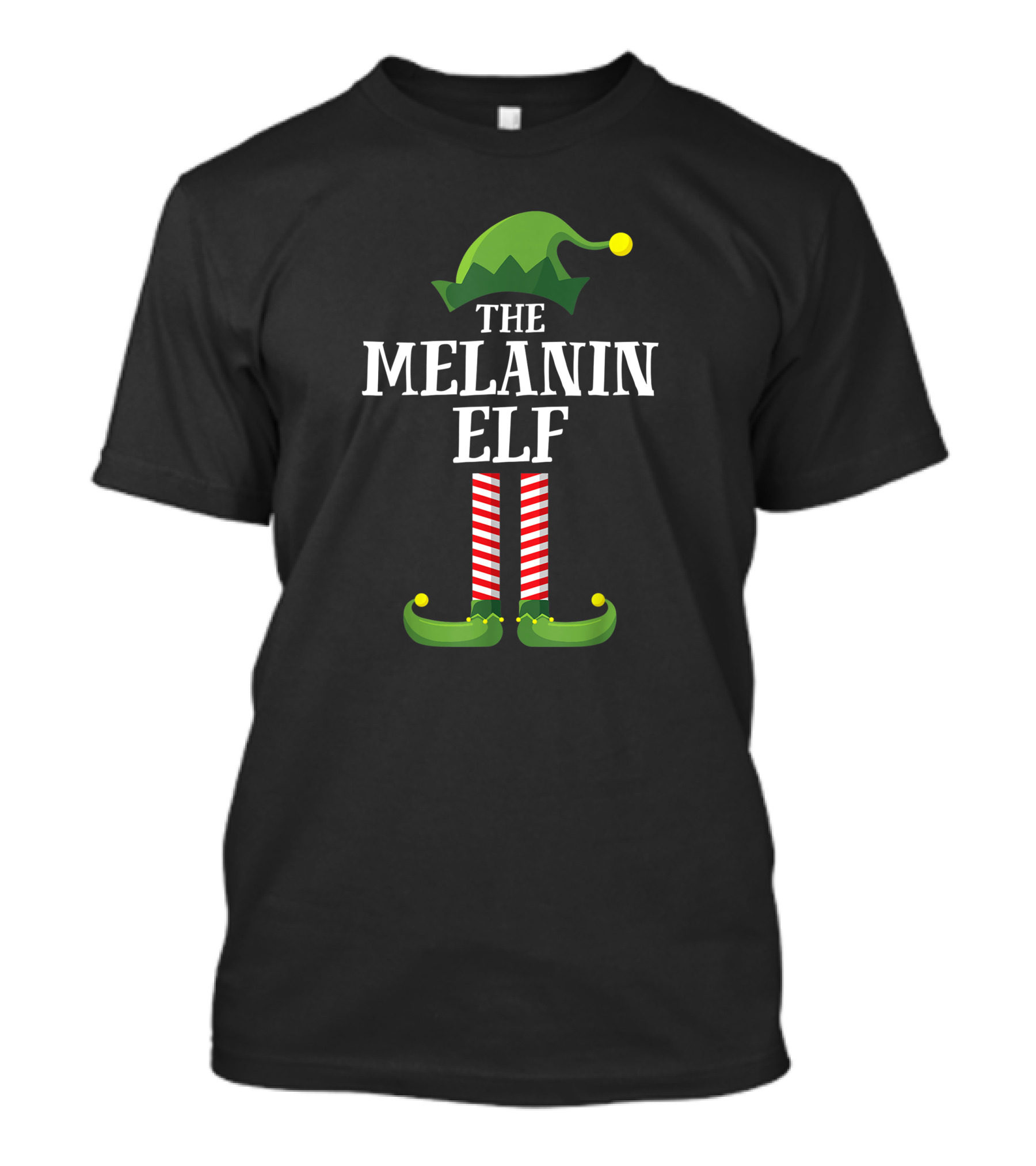 The Melanin Elf Matching Family Group Christmas Party Festive Attire T-Shirt
