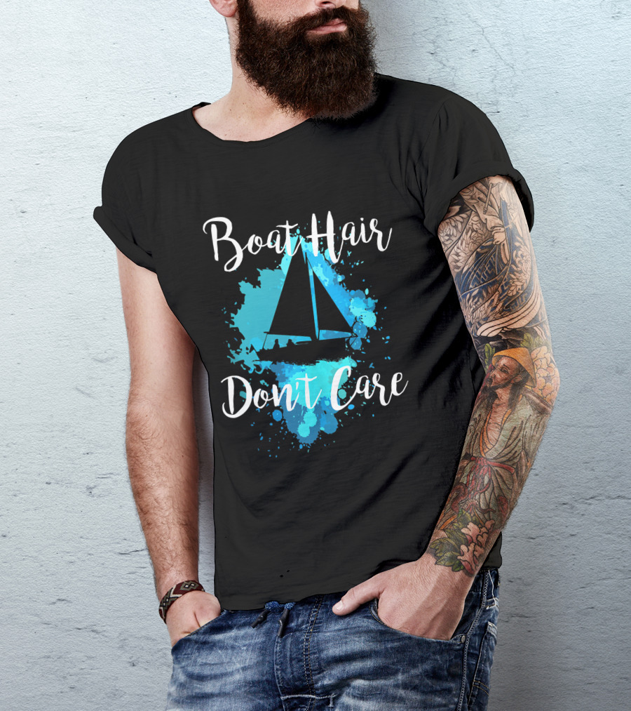 Boat Hair Don't Care Sailboat Funny Beach Ocean Lover Women's T-Shirt