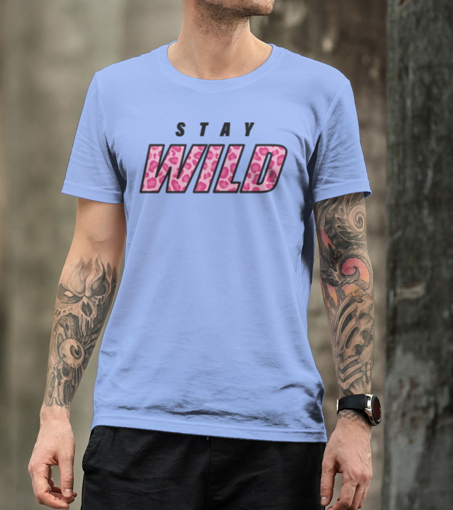 STAY WILD Leopard Print T-Shirt