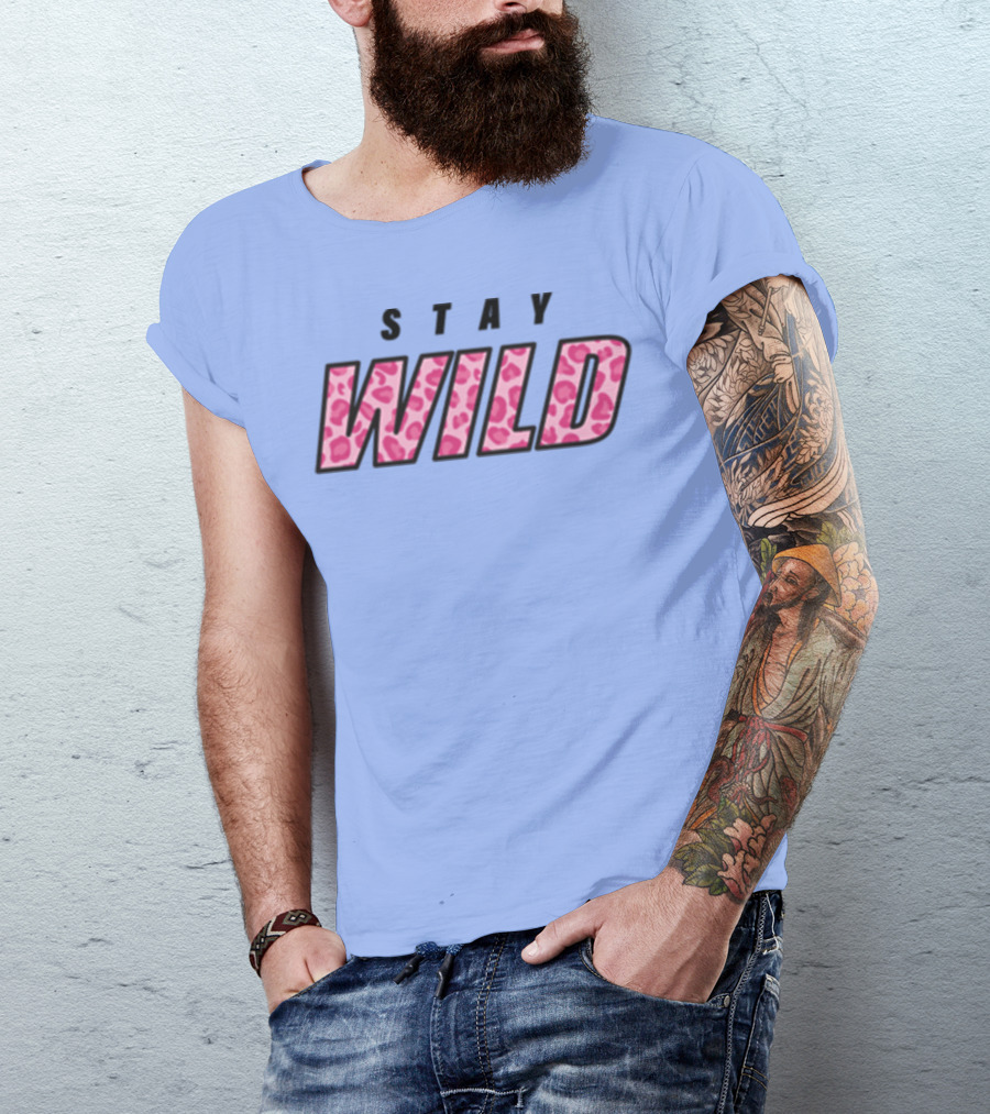 STAY WILD Leopard Print T-Shirt