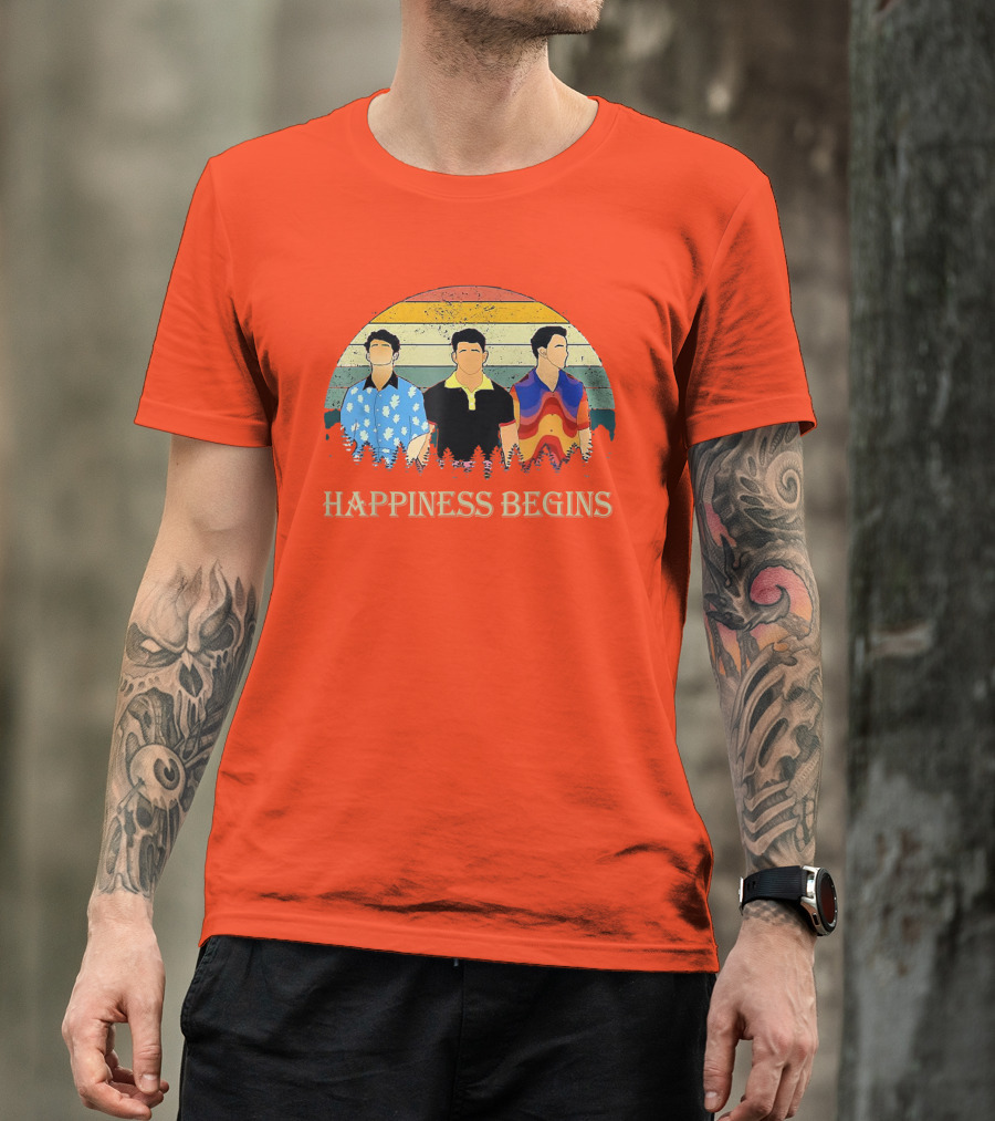 Retro Vintage Jonas Cool Brothers Happiness Begins Tour T-Shirt