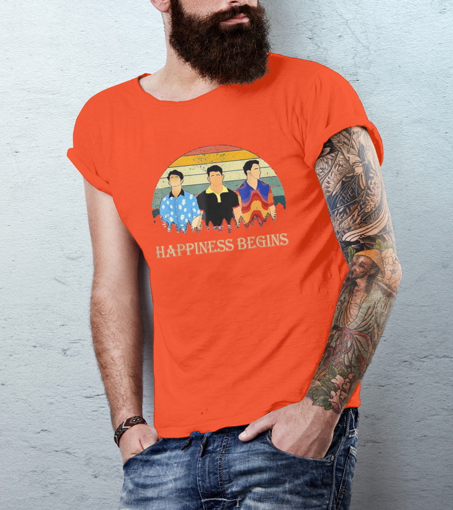 Retro Vintage Jonas Cool Brothers Happiness Begins Tour T-Shirt