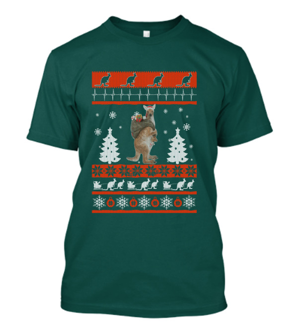 Cute Kangaroo Christmas Ugly Sweater Style Holiday Jumper T-Shirt