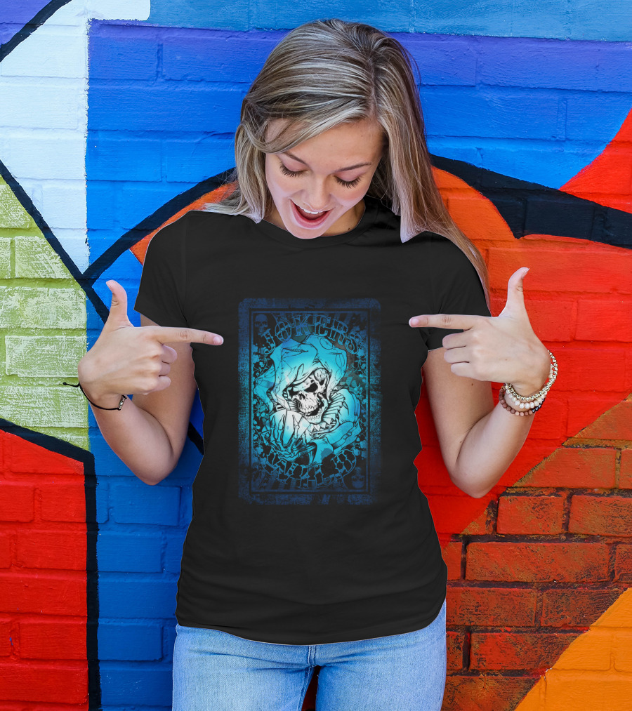 JOKERS WILD CARD Skeleton Jester Tattoo Style Poker T-Shirt
