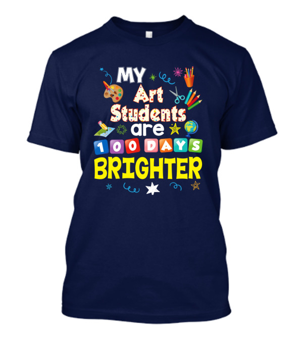 MY Art Students Are 100 Days Brighter Stars Earth Palette Scissors Pencils T-Shirt