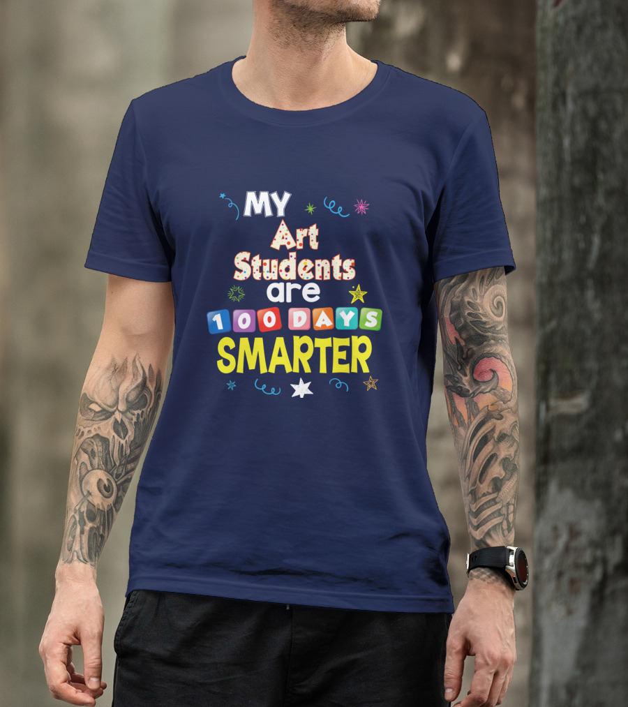 My Art Students Are 100 Days Smarter Fun Star And Swirl T-Shirt