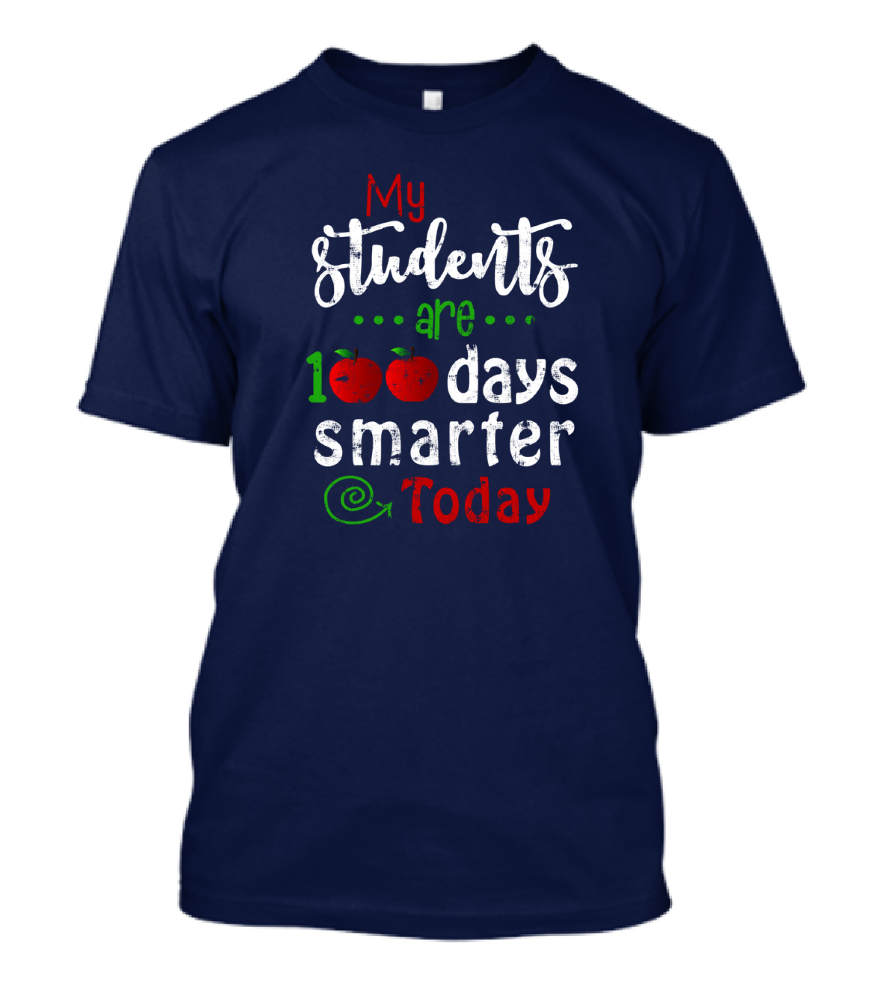 My Students Are 100 Days Smarter Today Apples Spiral T-Shirt