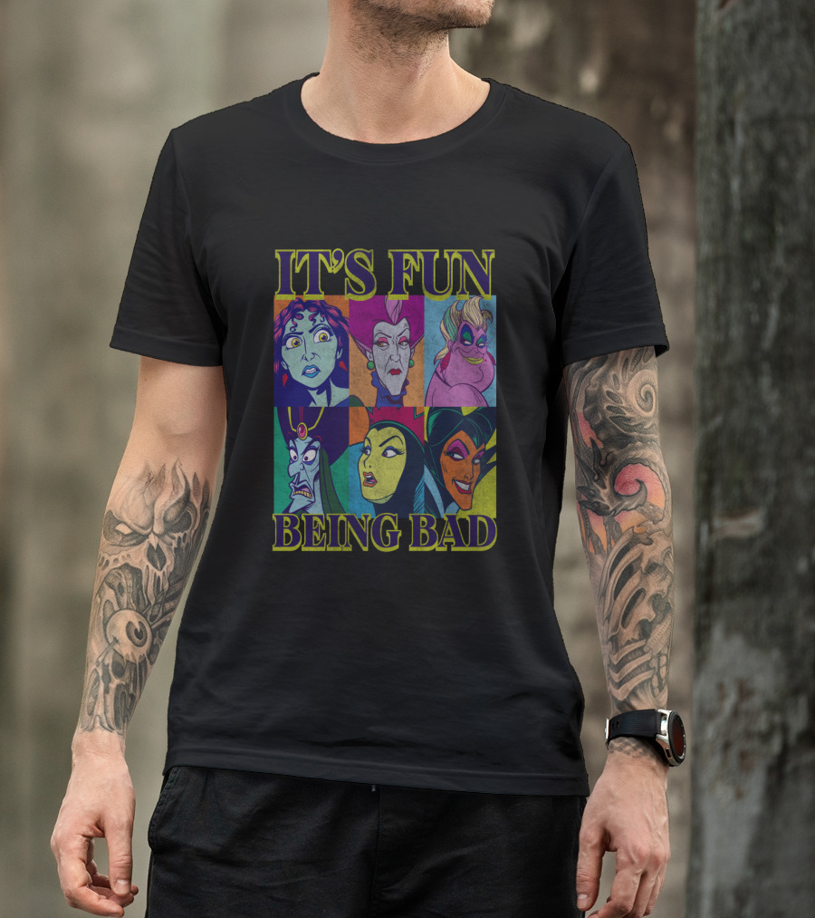 It's Fun Being Bad Disney Villains Panels Classic Characters T-Shirt