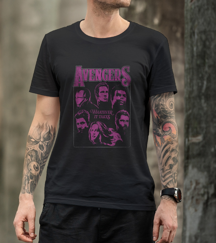 Avengers Whatever It Takes Neon Square Marvel T-Shirt