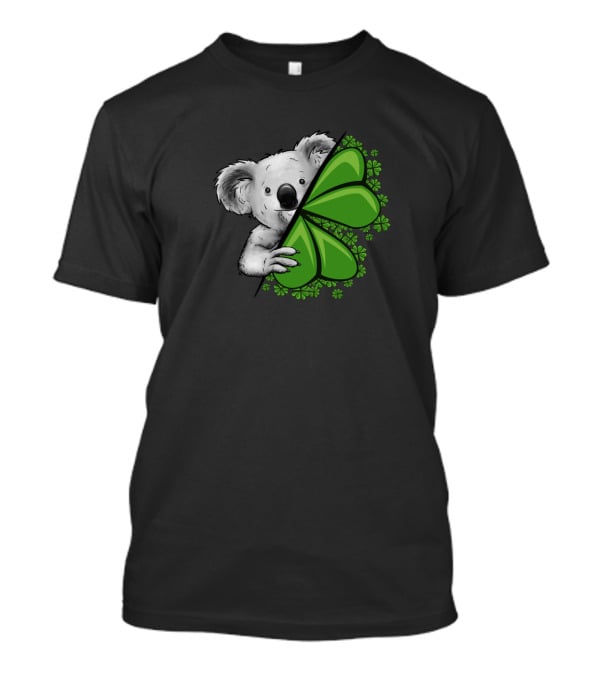 Lucky Koala With Irish Clover And Shamrocks T-Shirt