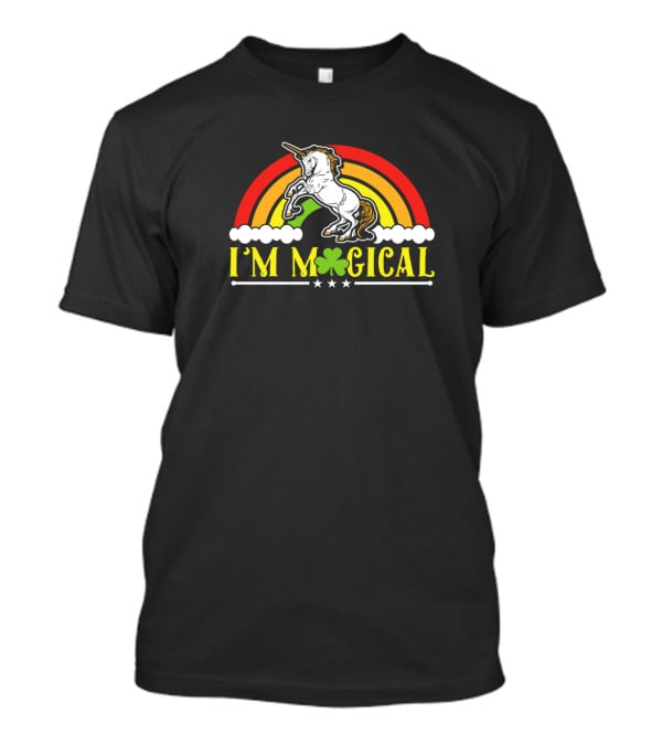 I'm Magical Saint Patrick's Day Shamrock Unicorn Rainbow T-Shirt