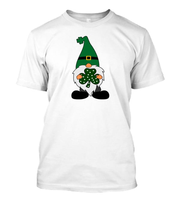 St Patricks Day Gnome With Shamrock In Green Hat T-Shirt