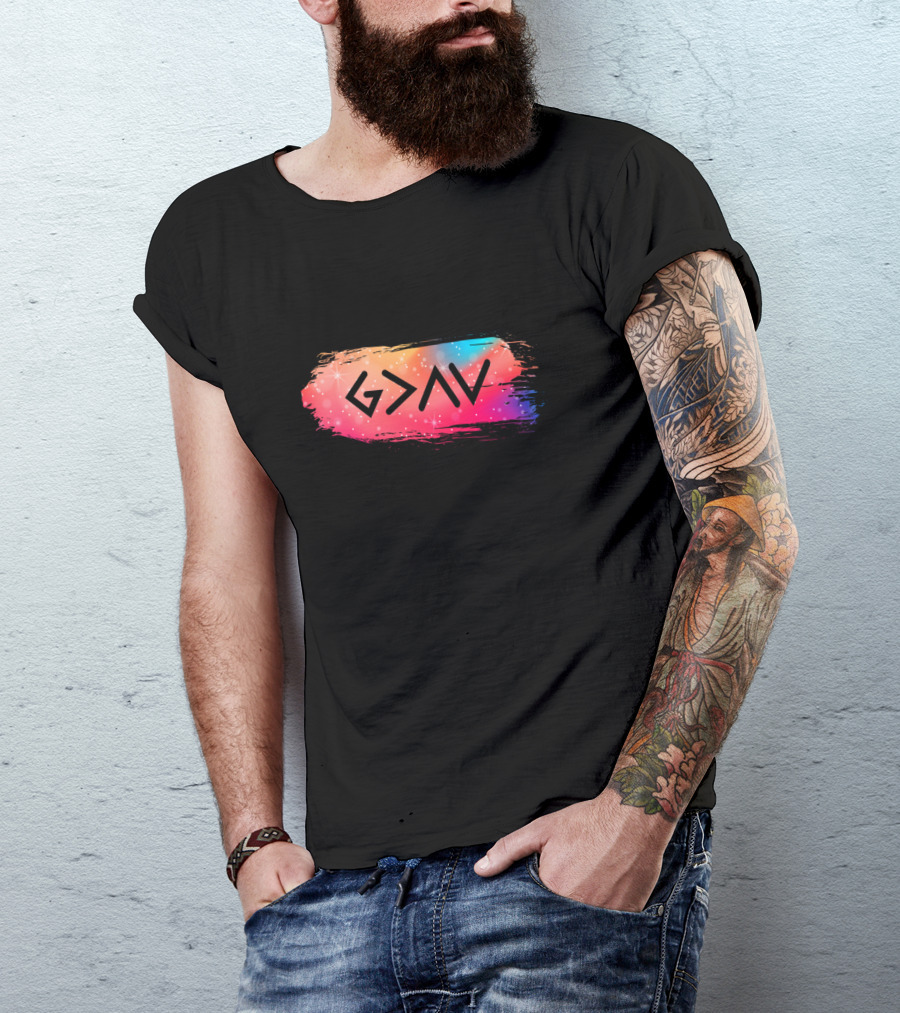 God Is Greater Than Our Highs And Lows Galaxy Brushstroke T-Shirt