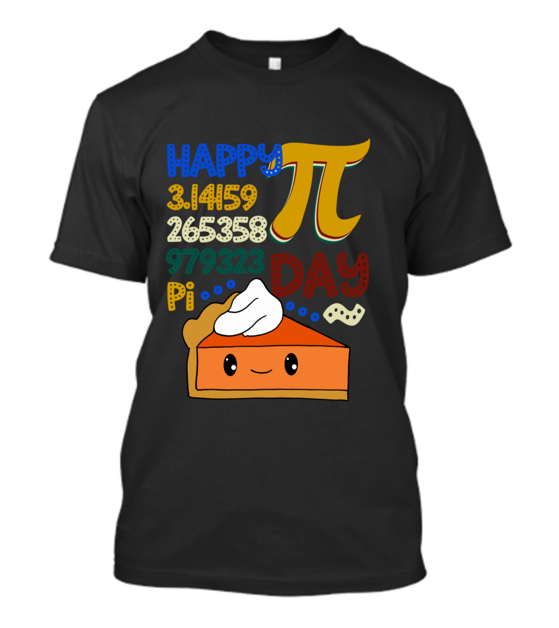 Happy Pi Day Kawaii Pumpkin Pie 3.14159 Vintage Math T-Shirt