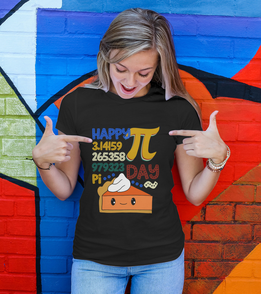 Happy Pi Day Kawaii Pumpkin Pie 3.14159 Vintage Math T-Shirt