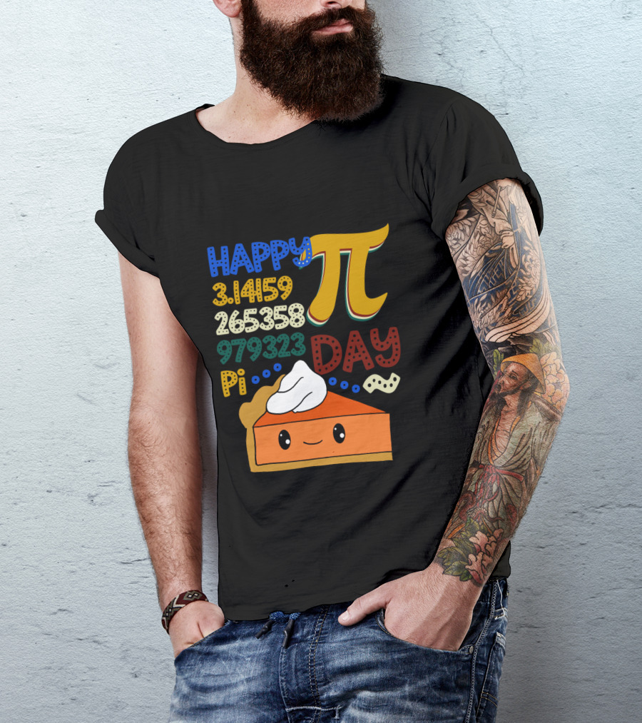 Happy Pi Day Kawaii Pumpkin Pie 3.14159 Vintage Math T-Shirt