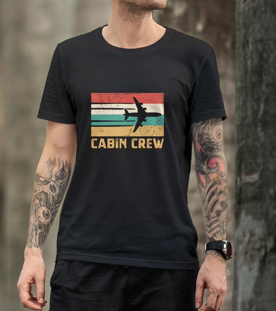 Cabin Crew Retro Airplane T-Shirt